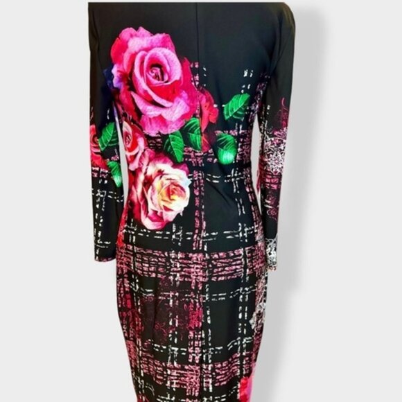 Women’s 8 Vintage Joseph Ribkoff Rose Plaid Dress - Picture 2 of 10